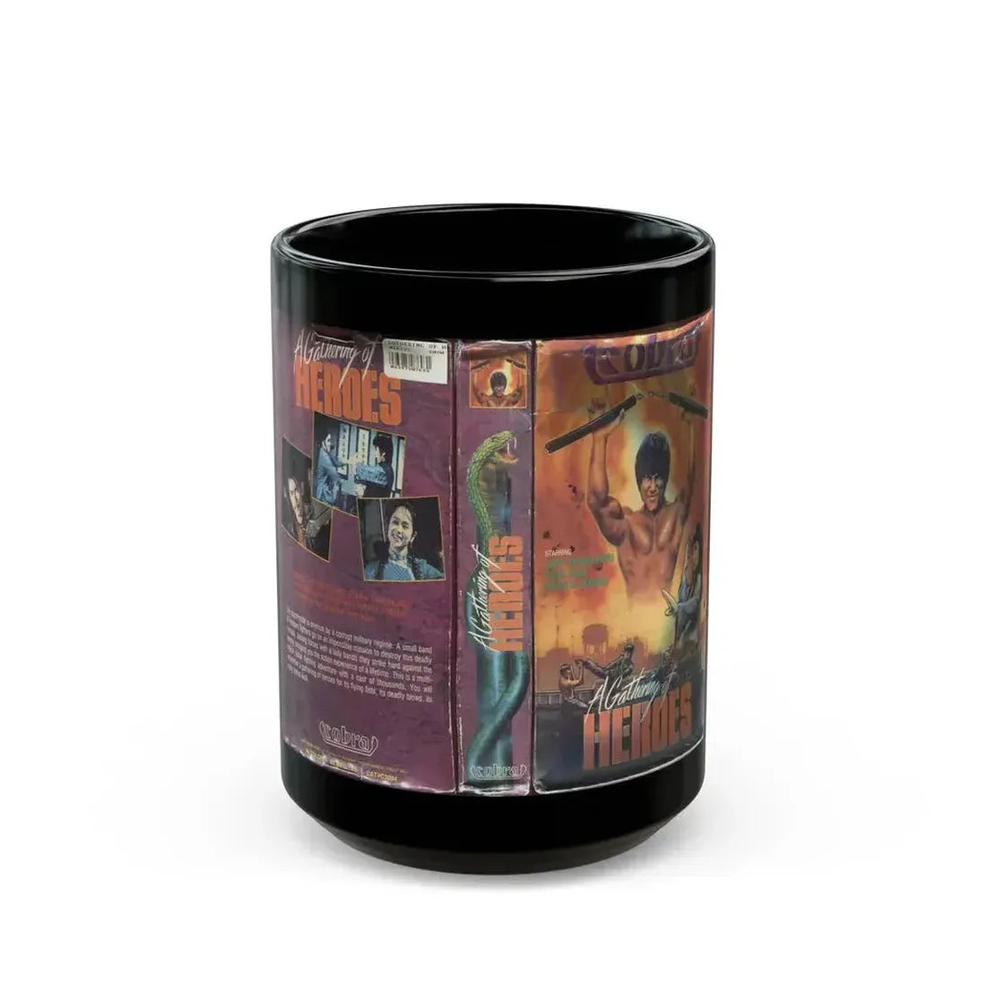 A GATHERING OF HEROES (VHS COVER) - Black Coffee Mug 15oz - Go Mug Yourself