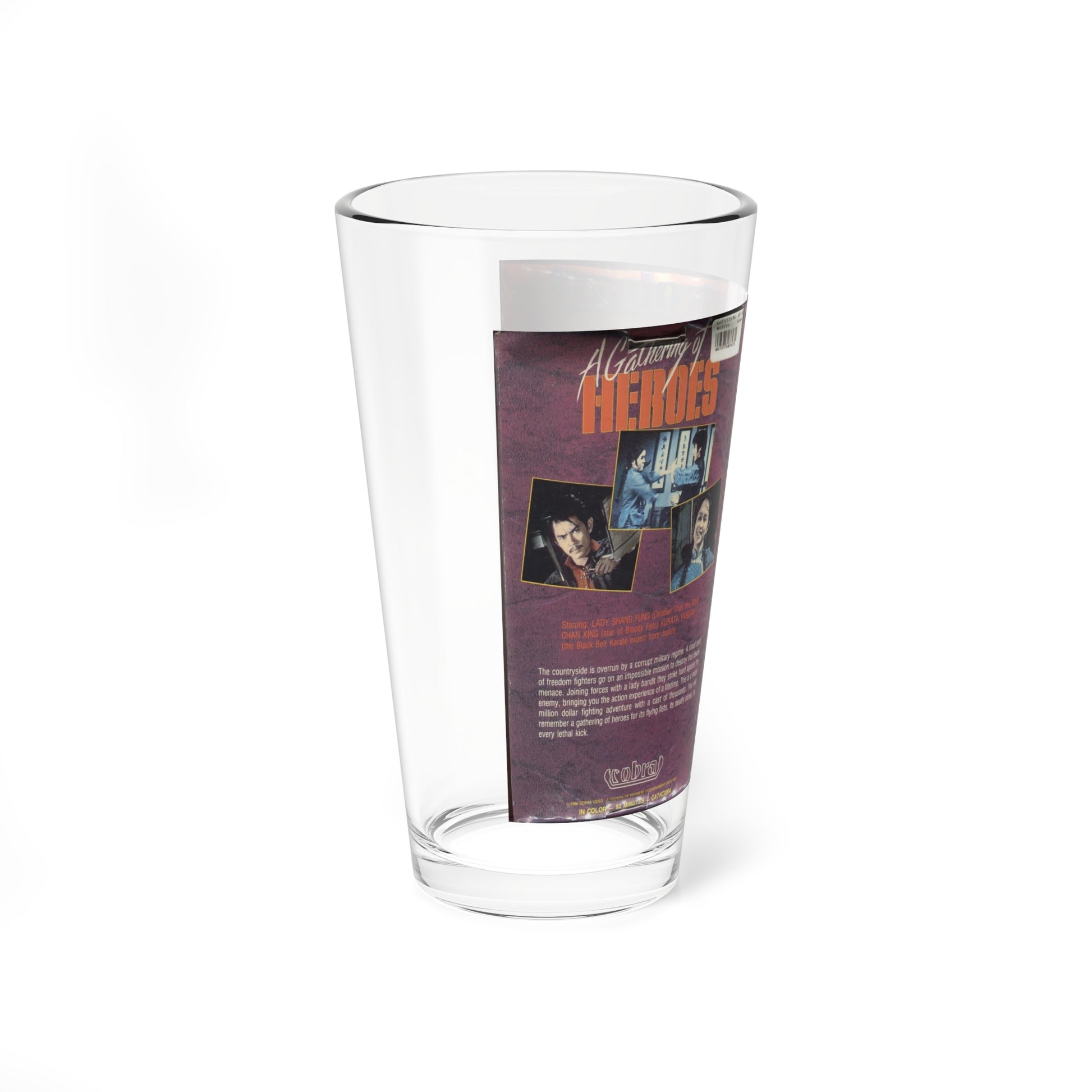 A GATHERING OF HEROES (VHS COVER) Pint Glass 16oz-Go Mug Yourself