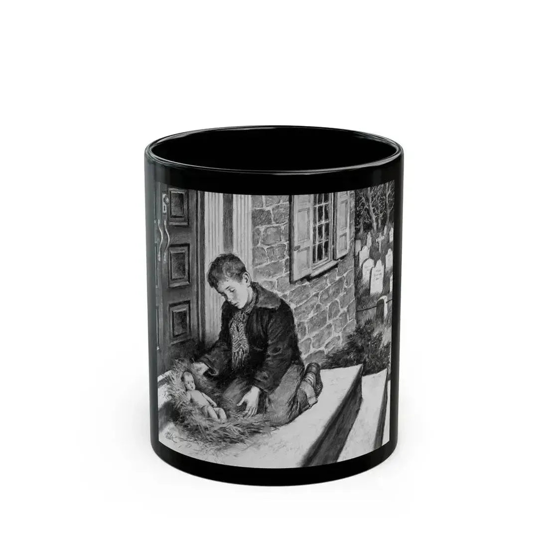 A Gift for Mark, magazine story illustration - Black Coffee Mug 11oz - Go Mug Yourself