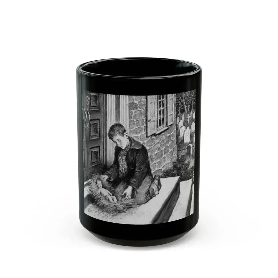 A Gift for Mark, magazine story illustration - Black Coffee Mug 15oz - Go Mug Yourself