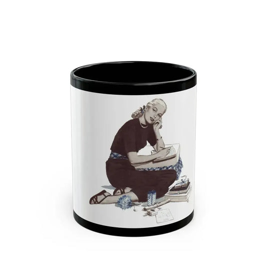A Girl Named Joy (2), The American Magazine Illustration, April 1948 - Black Coffee Mug 11oz - Go Mug Yourself