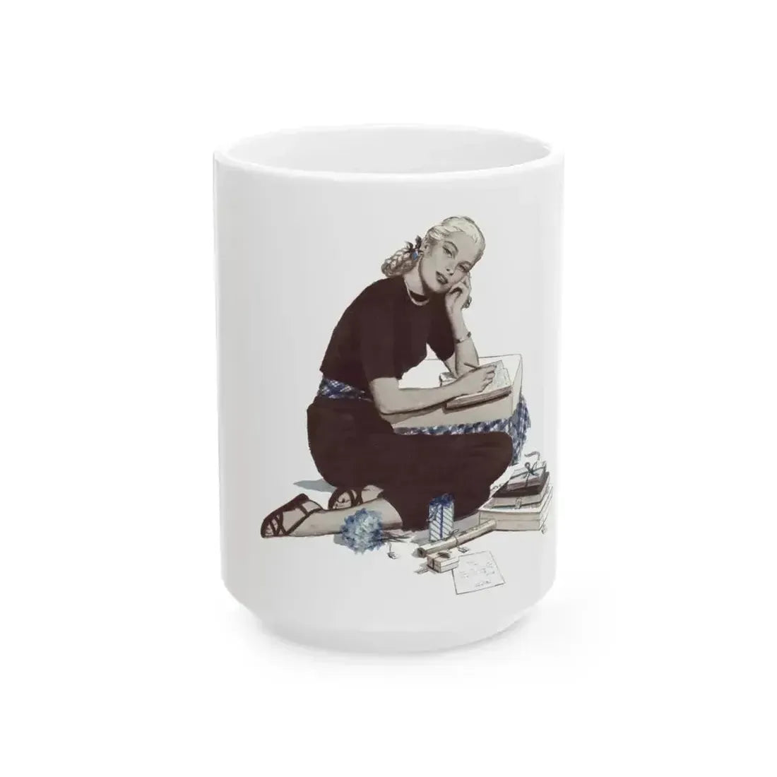 A Girl Named Joy (2), The American Magazine Illustration, April 1948 - White Coffee Mug 15oz - Go Mug Yourself