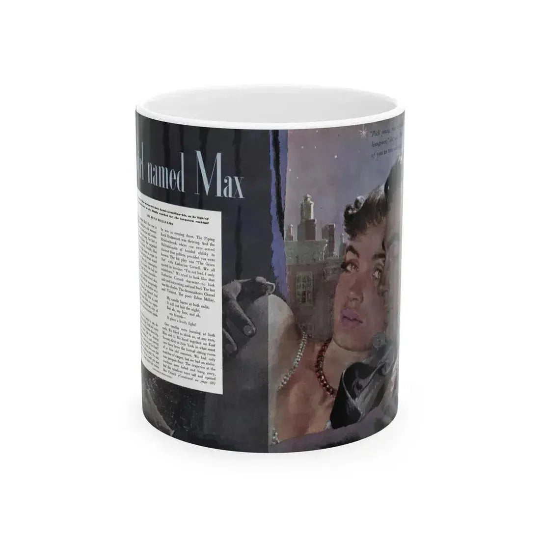 A Girl Named Max, Cosmopolitan, October 1950 - White Coffee Mug 11oz - Go Mug Yourself