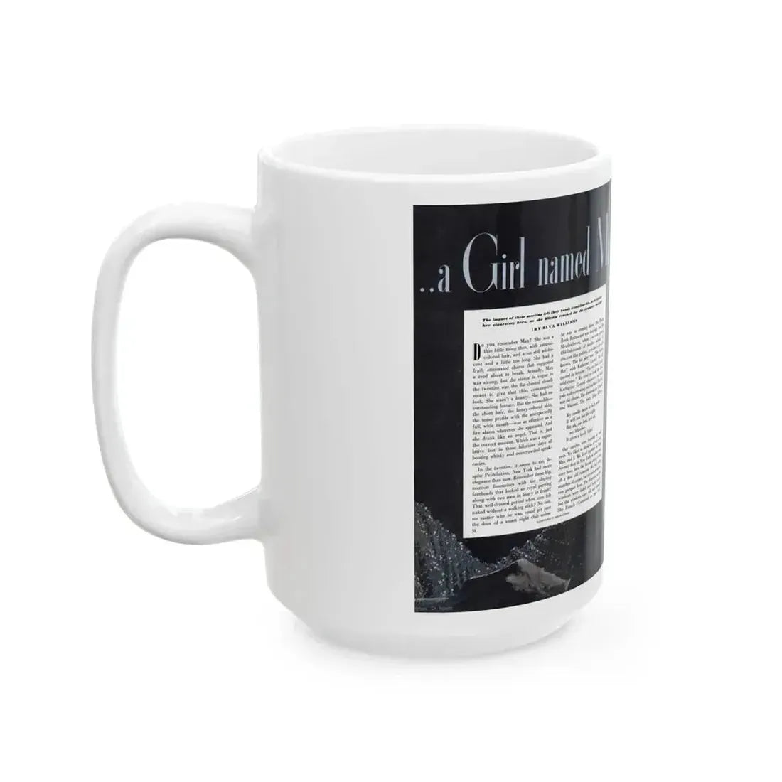 A Girl Named Max, Cosmopolitan, October 1950 - White Coffee Mug - Go Mug Yourself