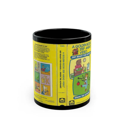 A GOLDEN BOOK STEP AHEAD VIDEO KNOW THE ALPHABET (VHS COVER) - Black Coffee Mug-11oz-Go Mug Yourself