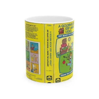 A GOLDEN BOOK STEP AHEAD VIDEO KNOW THE ALPHABET (VHS COVER) - White Coffee Mug 11oz - Go Mug Yourself