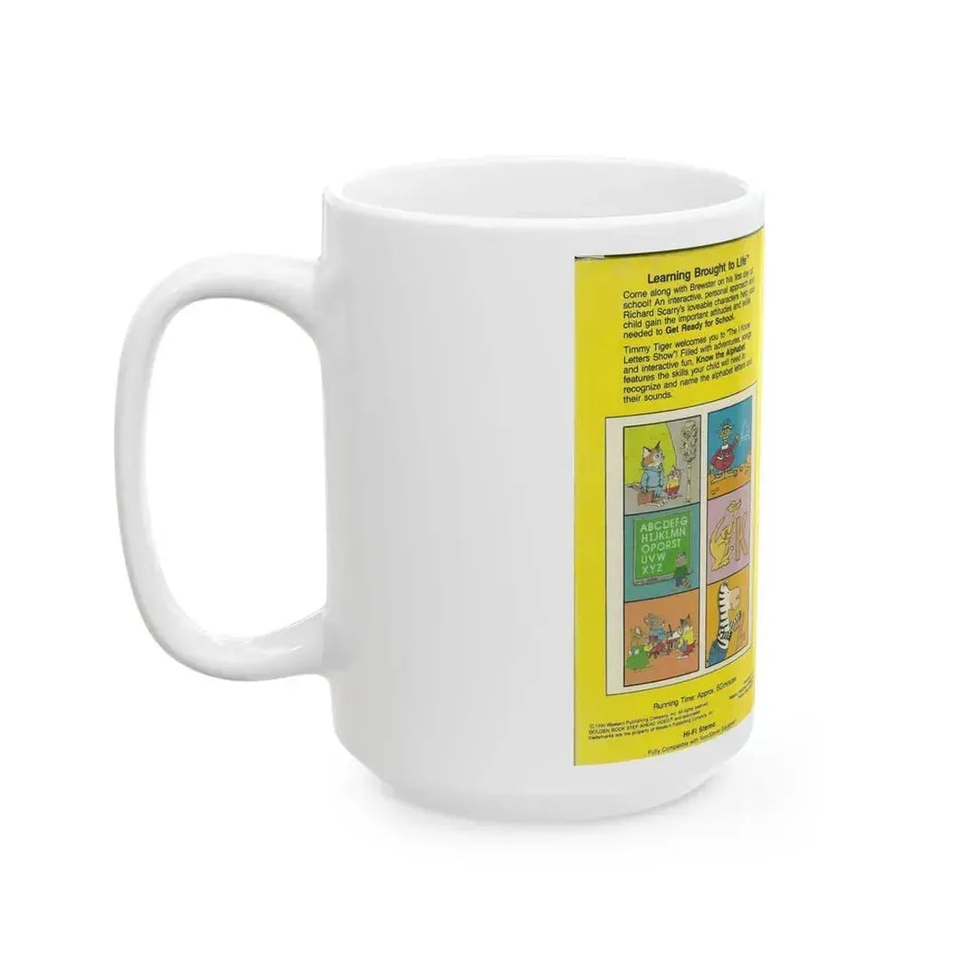 A GOLDEN BOOK STEP AHEAD VIDEO KNOW THE ALPHABET (VHS COVER) - White Coffee Mug - Go Mug Yourself