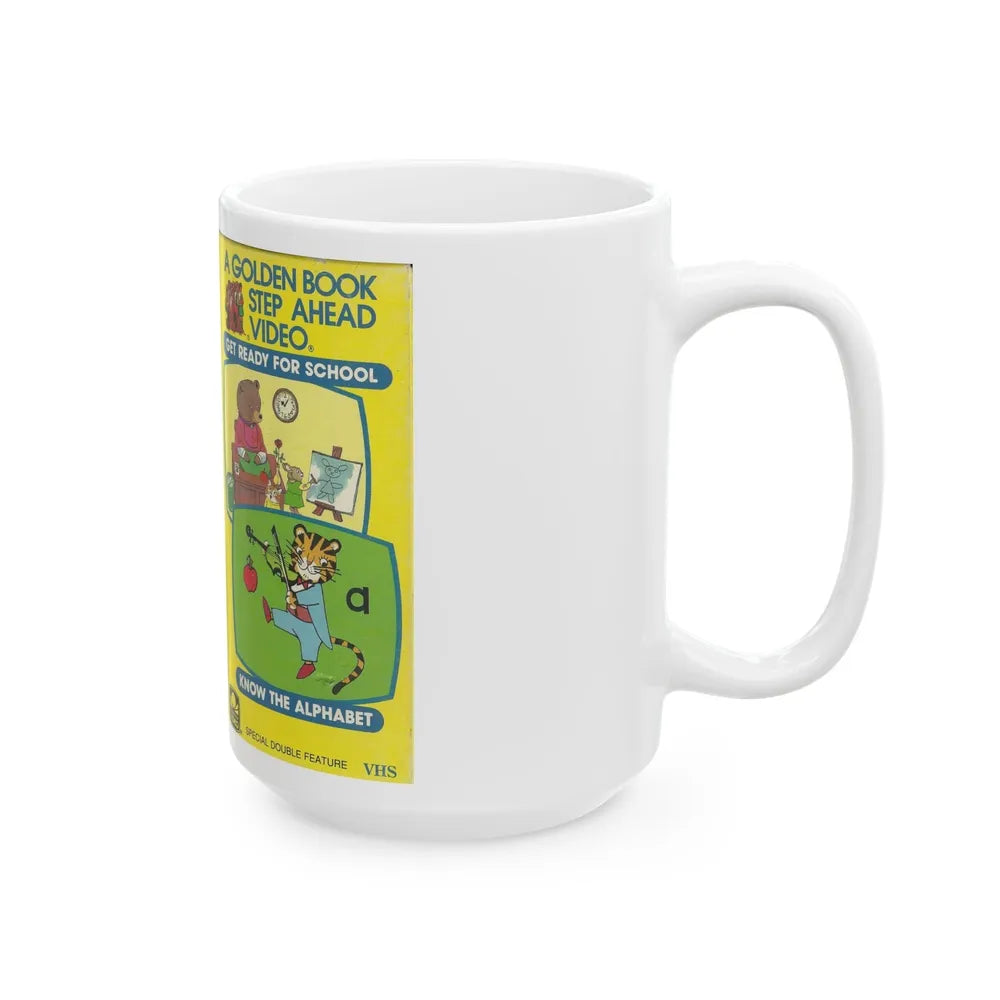 A GOLDEN BOOK STEP AHEAD VIDEO KNOW THE ALPHABET (VHS COVER) - White Coffee Mug-Go Mug Yourself