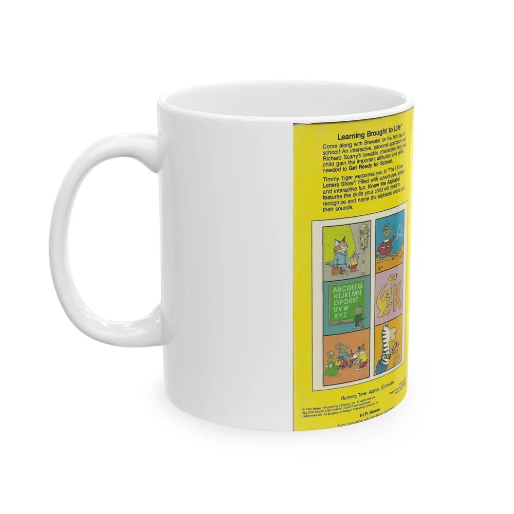 A GOLDEN BOOK STEP AHEAD VIDEO KNOW THE ALPHABET (VHS COVER) - White Coffee Mug-Go Mug Yourself