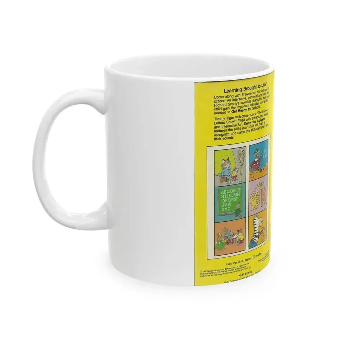 A GOLDEN BOOK STEP AHEAD VIDEO KNOW THE ALPHABET (VHS COVER) - White Coffee Mug - Go Mug Yourself