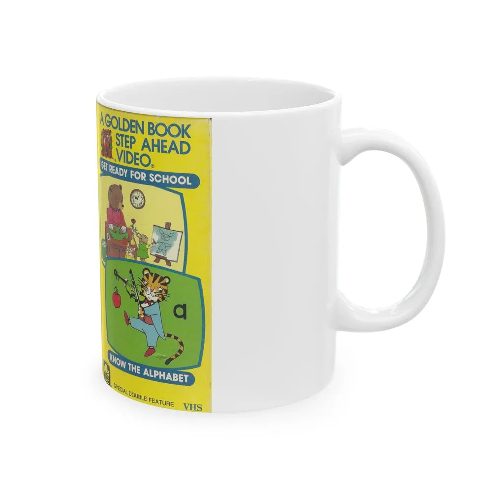 A GOLDEN BOOK STEP AHEAD VIDEO KNOW THE ALPHABET (VHS COVER) - White Coffee Mug-Go Mug Yourself