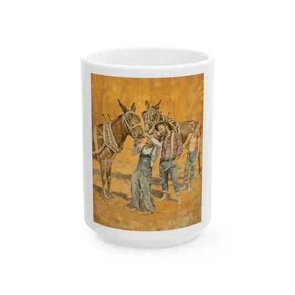 A Good Mule, Children of the Dust interior book illustration - White Coffee Mug 15oz - Go Mug Yourself