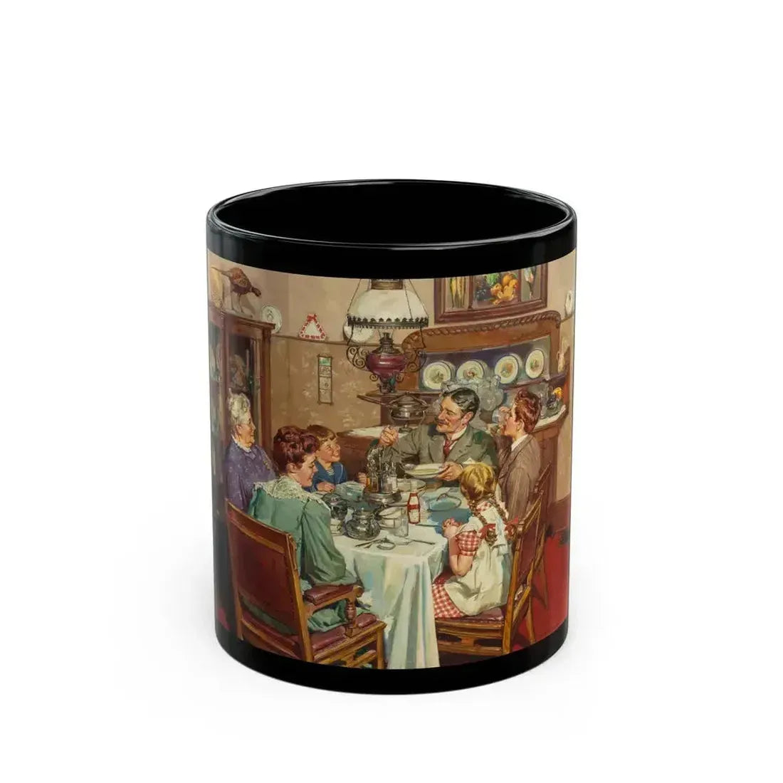 A Good Table is an American Tradition, Ladies Home Journal interior illustration, 1940 - Black Coffee Mug 11oz - Go Mug Yourself