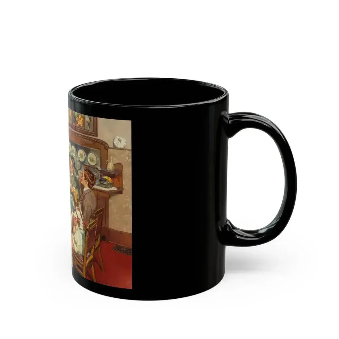 A Good Table is an American Tradition, Ladies Home Journal interior illustration, 1940 - Black Coffee Mug - Go Mug Yourself