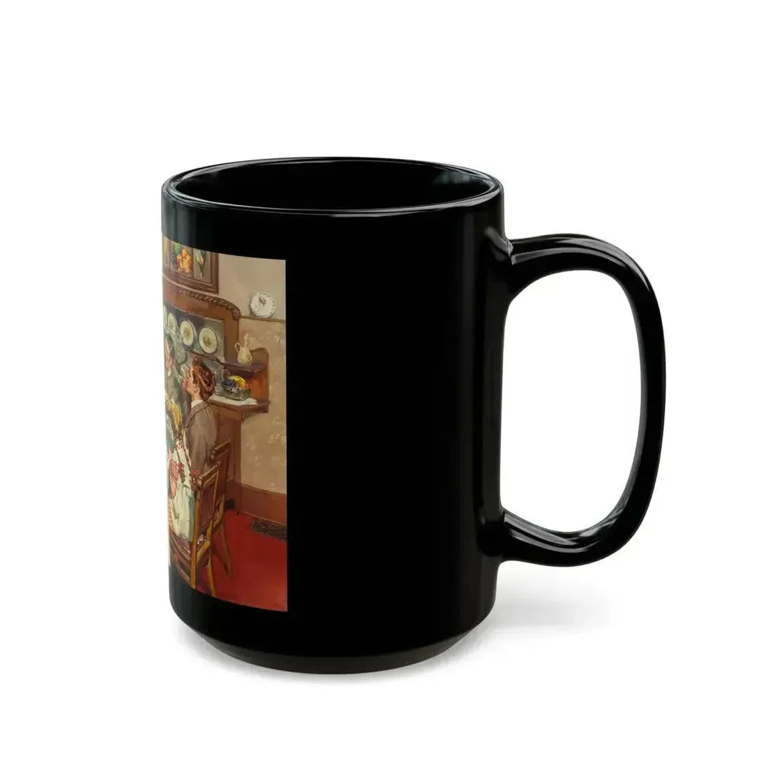 A Good Table is an American Tradition, Ladies Home Journal interior illustration, 1940 - Black Coffee Mug - Go Mug Yourself