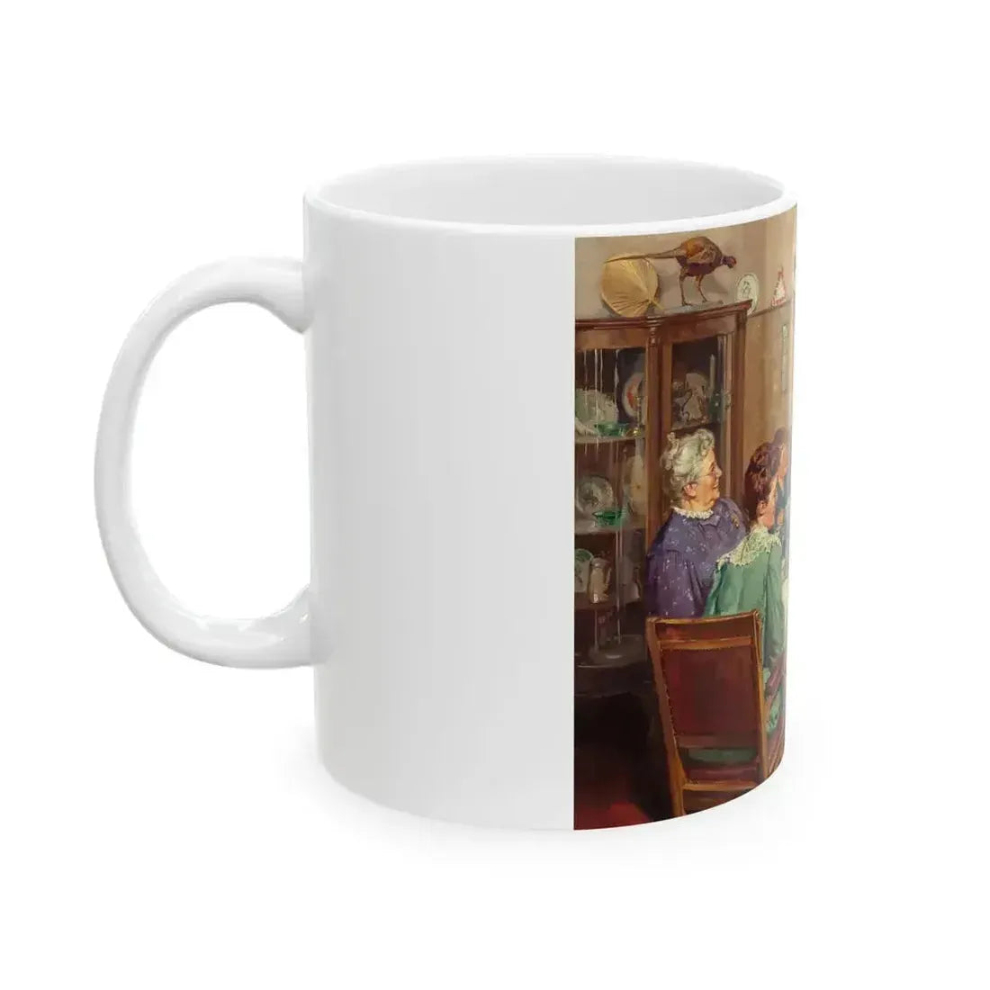 A Good Table is an American Tradition, Ladies Home Journal interior illustration, 1940 - White Coffee Mug - Go Mug Yourself