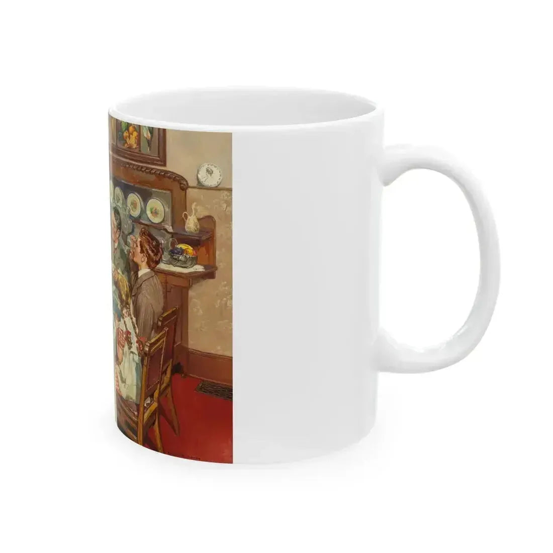 A Good Table is an American Tradition, Ladies Home Journal interior illustration, 1940 - White Coffee Mug - Go Mug Yourself