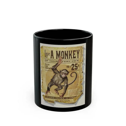 A Great Pet Monkey of Your Very Own, Saturday Evening Post illustrations - Black Coffee Mug 11oz - Go Mug Yourself