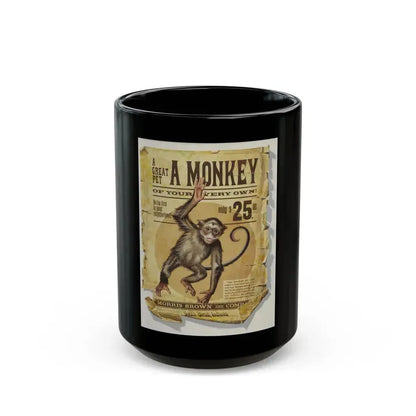 A Great Pet Monkey of Your Very Own, Saturday Evening Post illustrations - Black Coffee Mug 15oz - Go Mug Yourself