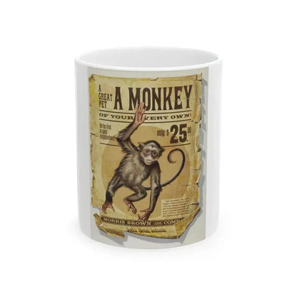 A Great Pet Monkey of Your Very Own, Saturday Evening Post illustrations - White Coffee Mug 11oz - Go Mug Yourself