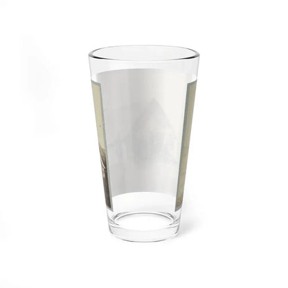 A Group Of Soldiers, And Two Young Men, One An African American, Stand Outside Of Log Cabin Quarters (U.S. Civil War) Pint Glass 16oz - Go Mug Yourself
