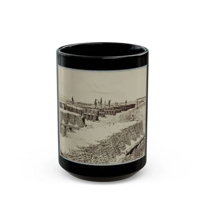 A Group Of Soldiers Stand On Gabions Used As Fortifications Near Petersburg, Virginia (U.S. Civil War) Black Coffee Mug-15oz-Go Mug Yourself