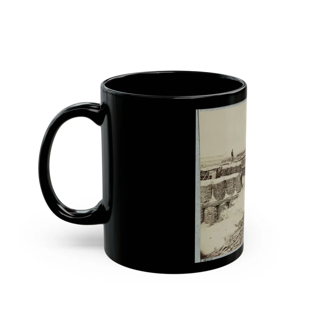 A Group Of Soldiers Stand On Gabions Used As Fortifications Near Petersburg, Virginia (U.S. Civil War) Black Coffee Mug-Go Mug Yourself