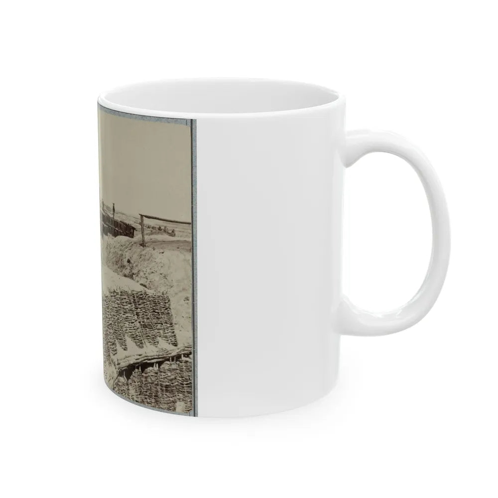 A Group Of Soldiers Stand On Gabions Used As Fortifications Near Petersburg, Virginia (U.S. Civil War) White Coffee Mug-Go Mug Yourself