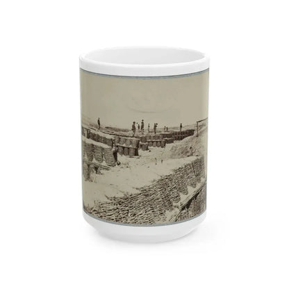 A Group Of Soldiers Stand On Gabions Used As Fortifications Near Petersburg, Virginia (U.S. Civil War) White Coffee Mug 15oz - Go Mug Yourself