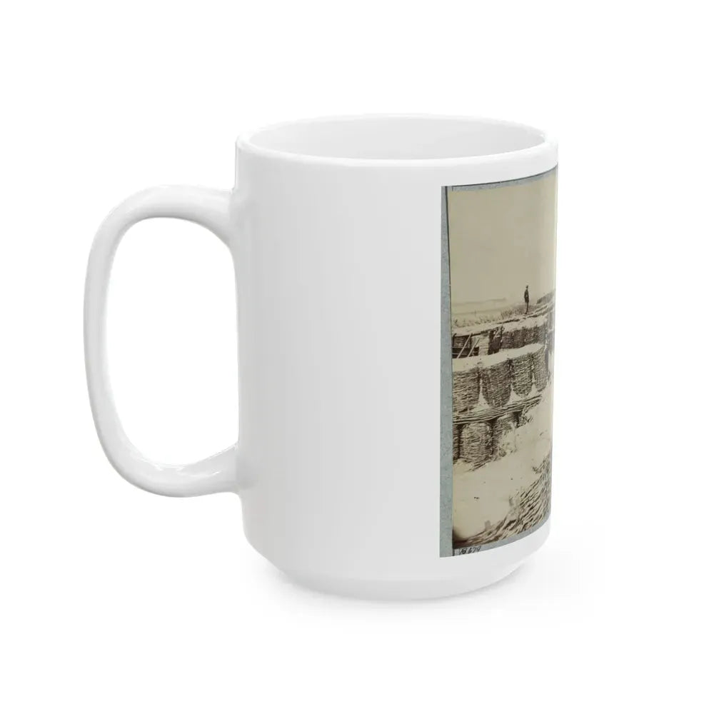 A Group Of Soldiers Stand On Gabions Used As Fortifications Near Petersburg, Virginia (U.S. Civil War) White Coffee Mug - Go Mug Yourself
