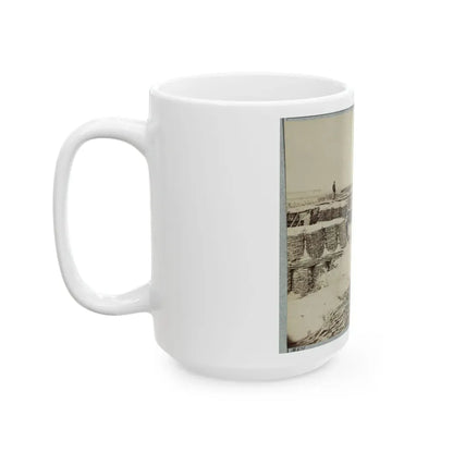 A Group Of Soldiers Stand On Gabions Used As Fortifications Near Petersburg, Virginia (U.S. Civil War) White Coffee Mug - Go Mug Yourself