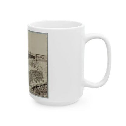 A Group Of Soldiers Stand On Gabions Used As Fortifications Near Petersburg, Virginia (U.S. Civil War) White Coffee Mug - Go Mug Yourself