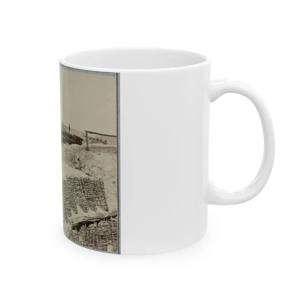 A Group Of Soldiers Stand On Gabions Used As Fortifications Near Petersburg, Virginia (U.S. Civil War) White Coffee Mug - Go Mug Yourself