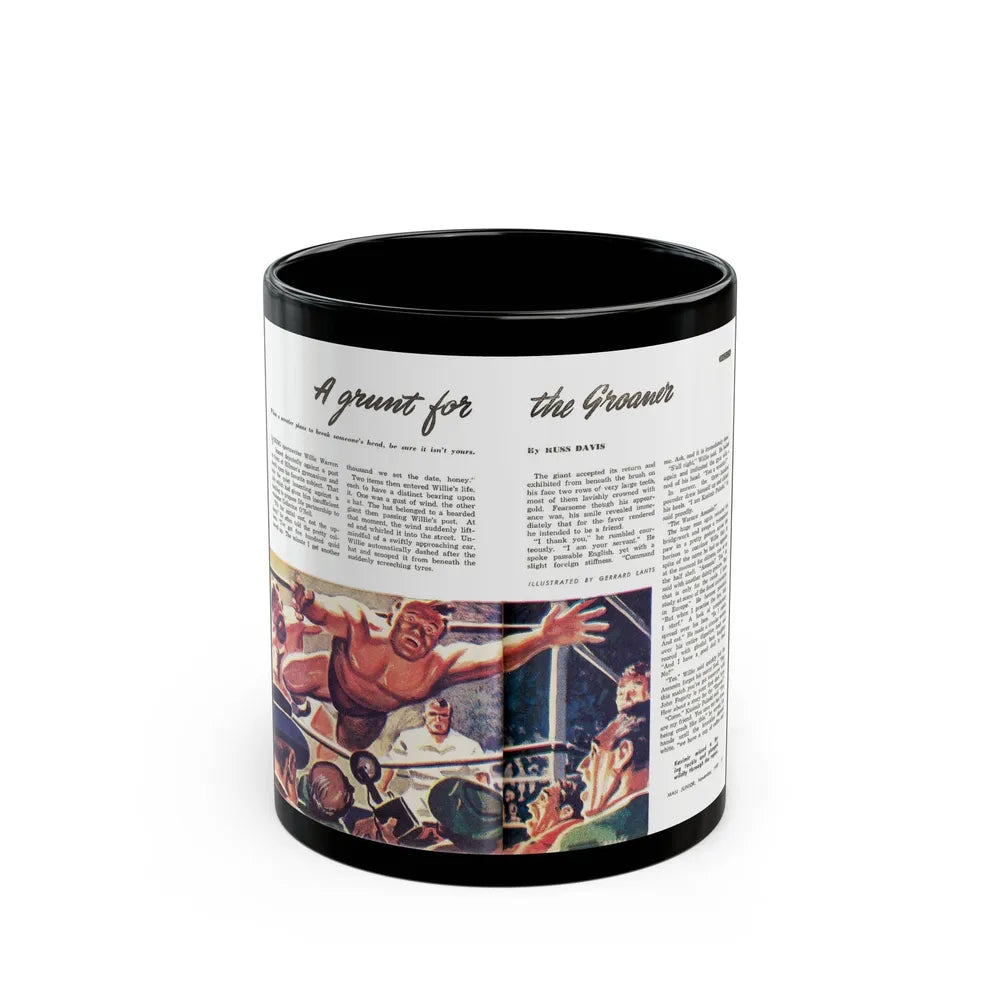 A Grunt for the Groaner, Man Junior, November 1949 - Black Coffee Mug-11oz-Go Mug Yourself