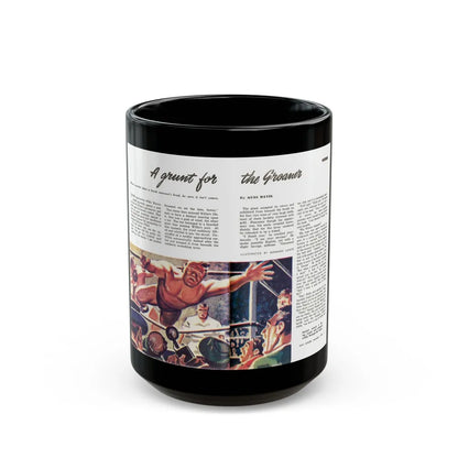 A Grunt for the Groaner, Man Junior, November 1949 - Black Coffee Mug-15oz-Go Mug Yourself