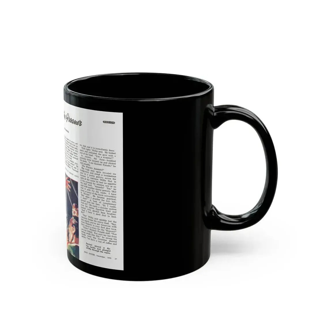 A Grunt for the Groaner, Man Junior, November 1949 - Black Coffee Mug - Go Mug Yourself