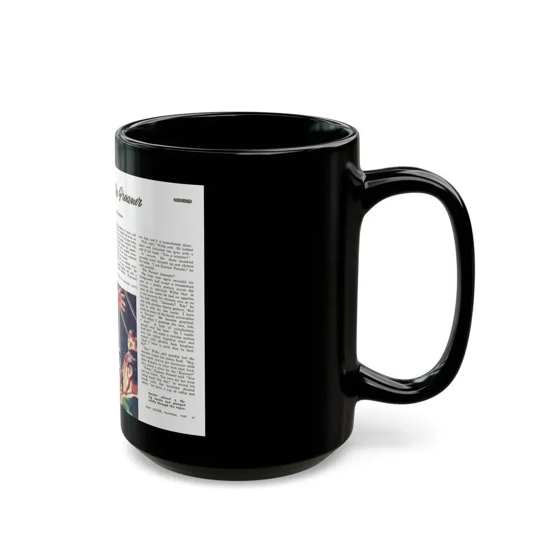 A Grunt for the Groaner, Man Junior, November 1949 - Black Coffee Mug - Go Mug Yourself