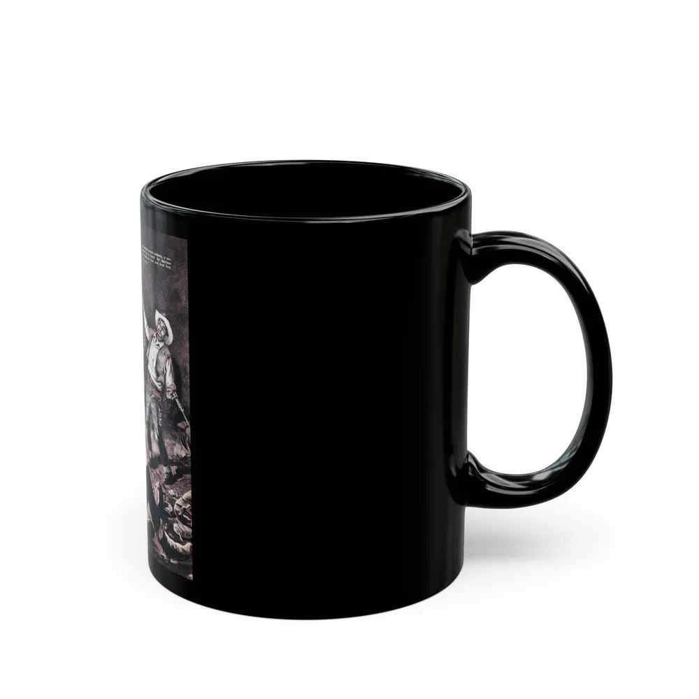 A Gun Came Out Of The Panhandle, For Men Only, March - Black Coffee Mug-Go Mug Yourself