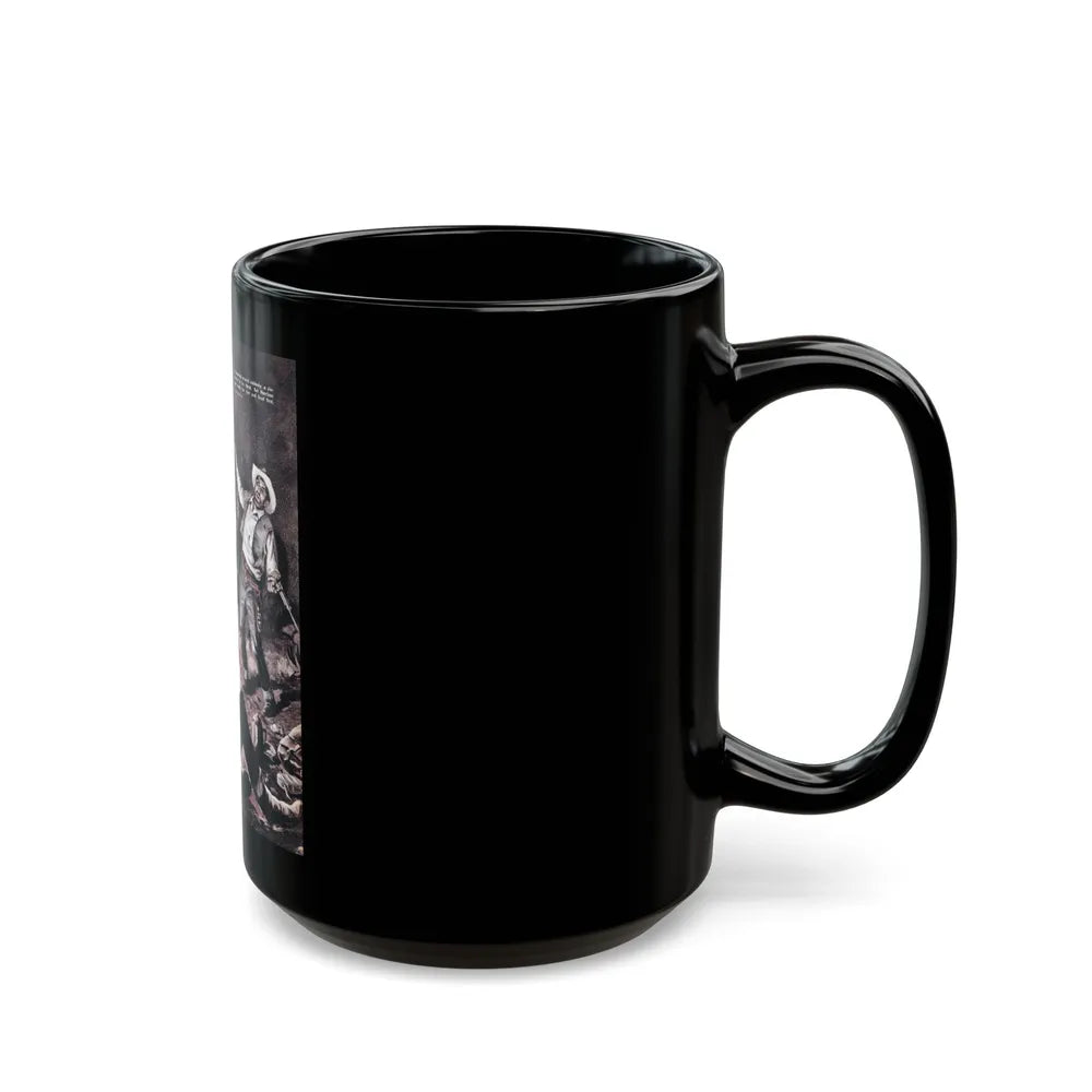 A Gun Came Out Of The Panhandle, For Men Only, March - Black Coffee Mug-Go Mug Yourself