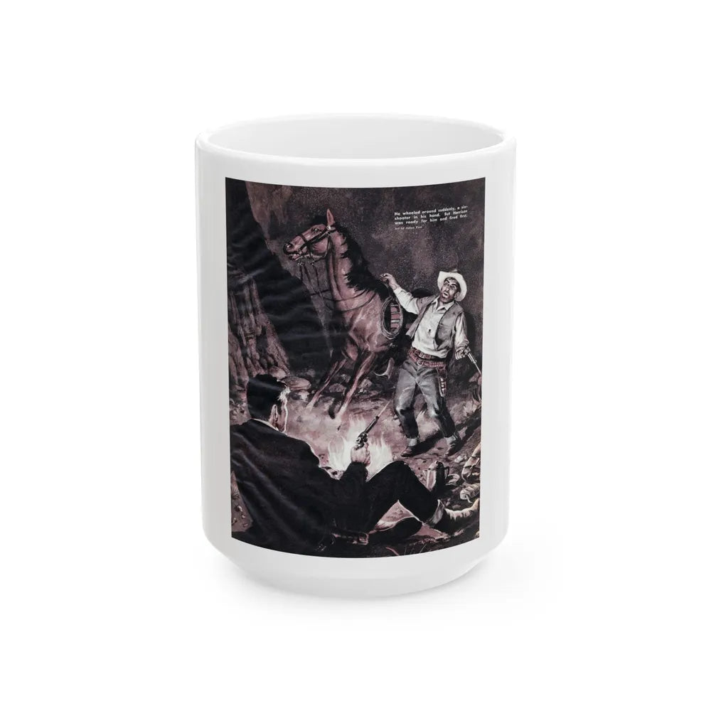 A Gun Came Out Of The Panhandle, For Men Only, March - White Coffee Mug-15oz-Go Mug Yourself