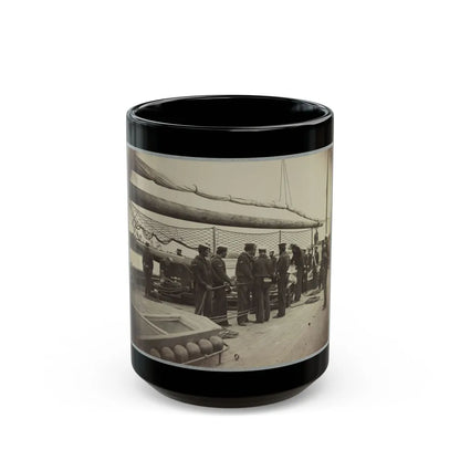 A Gun Crew On Deck Of U.S.S. Mendota, James River, Va. (U.S. Civil War) Black Coffee Mug-15oz-Go Mug Yourself