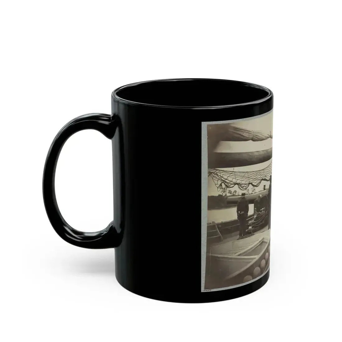 A Gun Crew On Deck Of U.S.S. Mendota, James River, Va. (U.S. Civil War) Black Coffee Mug - Go Mug Yourself