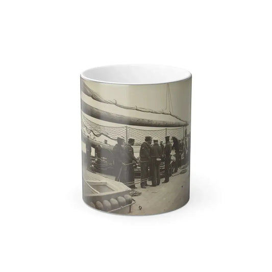 A Gun Crew on Deck of U.S.S. Mendota, James River, Va. (U.S. Civil War) Color Changing Coffee Mug 11oz Default Title 11oz - Go Mug Yourself