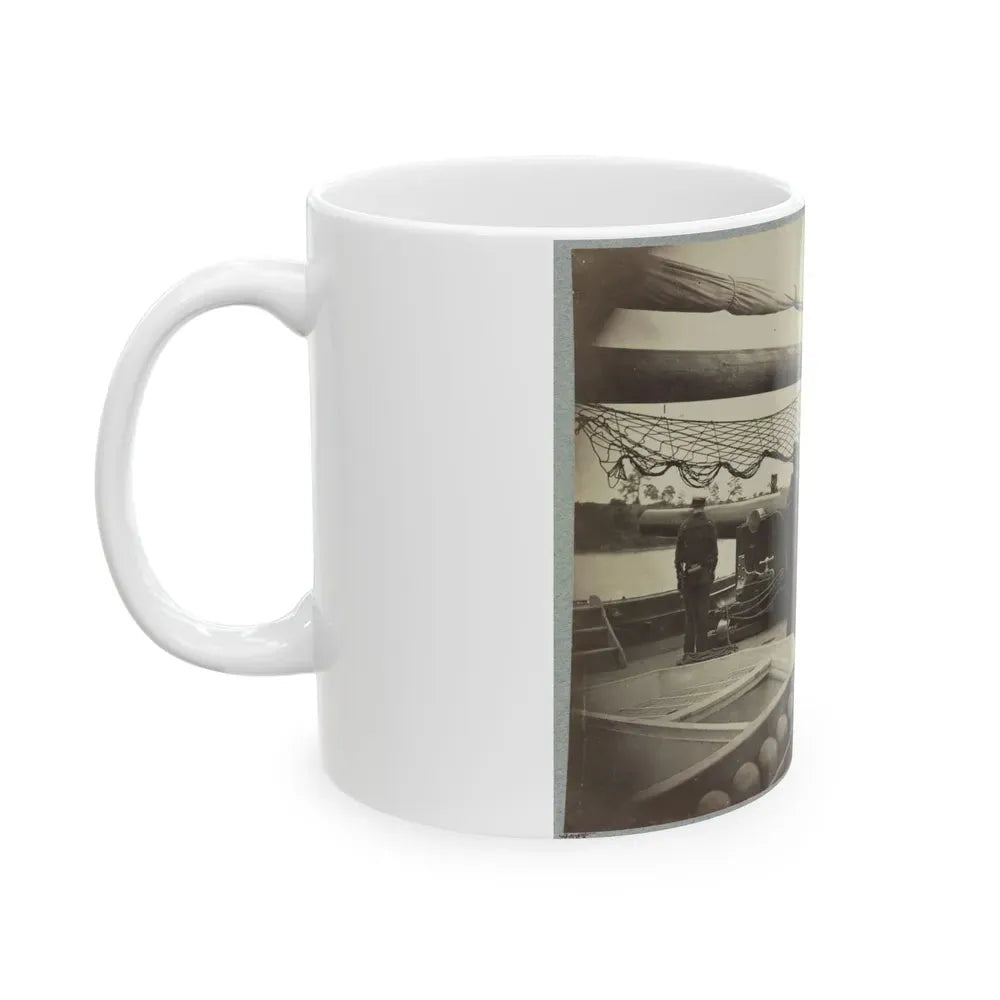 A Gun Crew On Deck Of U.S.S. Mendota, James River, Va. (U.S. Civil War) White Coffee Mug - Go Mug Yourself