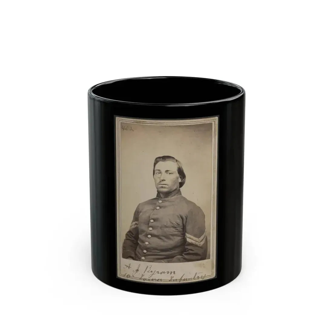 A. J. Byram, 10th Iowa Infantry (U.S. Civil War) Black Coffee Mug 11oz - Go Mug Yourself