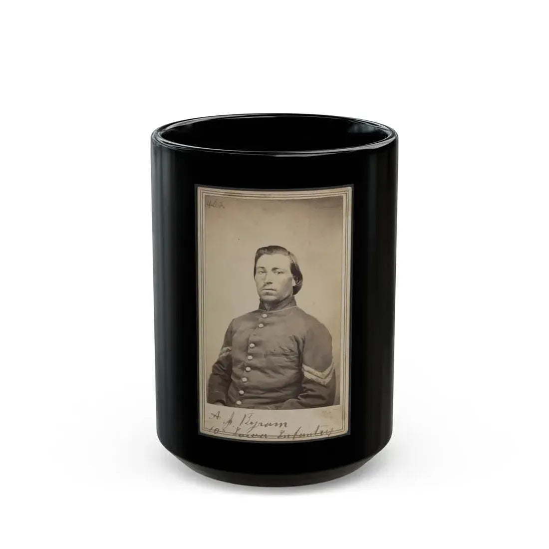 A. J. Byram, 10th Iowa Infantry (U.S. Civil War) Black Coffee Mug 15oz - Go Mug Yourself