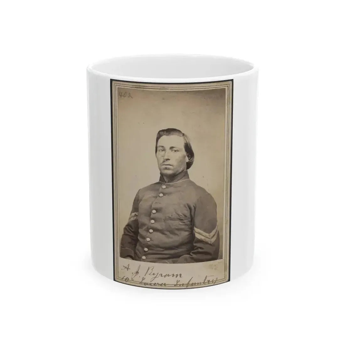 A. J. Byram, 10th Iowa Infantry (U.S. Civil War) White Coffee Mug 11oz - Go Mug Yourself