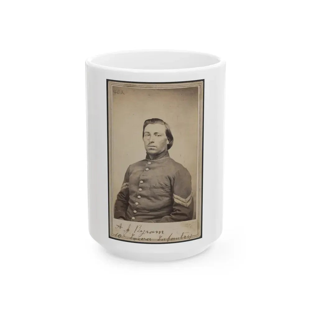 A. J. Byram, 10th Iowa Infantry (U.S. Civil War) White Coffee Mug 15oz - Go Mug Yourself
