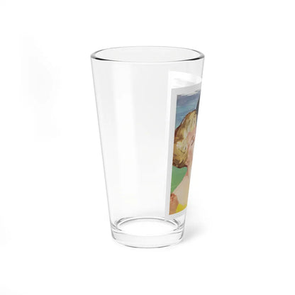 A Kiss In The Sun by Penelope Mortimer, Woman's Own magazine, 1957 (Magazine Illustration) Pint Glass 16oz-Go Mug Yourself