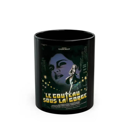 A KNIFE UNDER THE THROAT 1986 Movie Poster - Black Coffee Mug 11oz - Go Mug Yourself